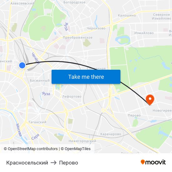 Красносельский to Перово map