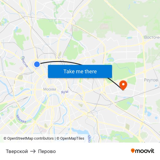 Тверской to Перово map