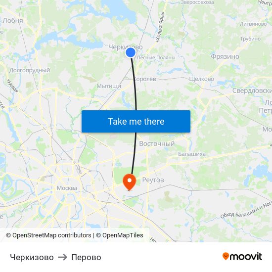 Черкизово to Перово map