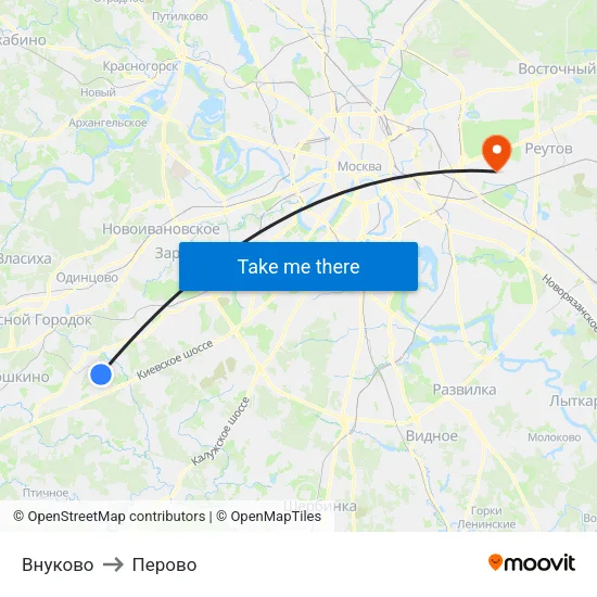 Внуково to Перово map
