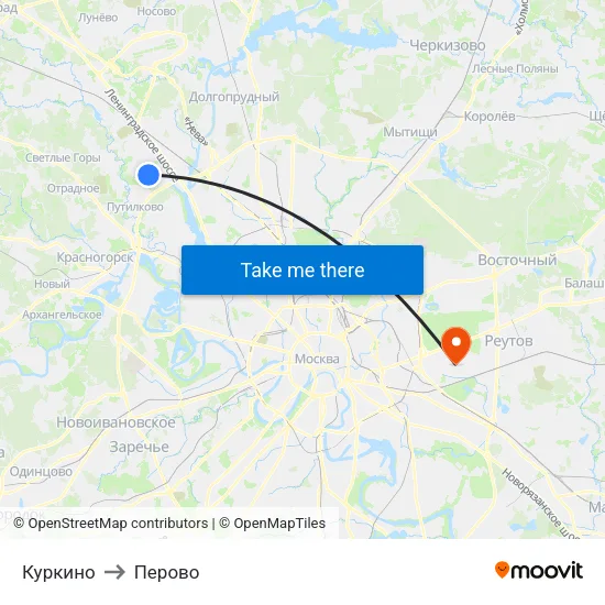 Куркино to Перово map