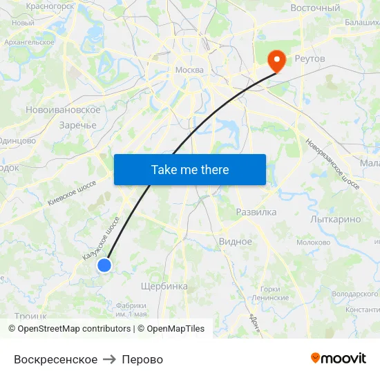 Воскресенское to Перово map