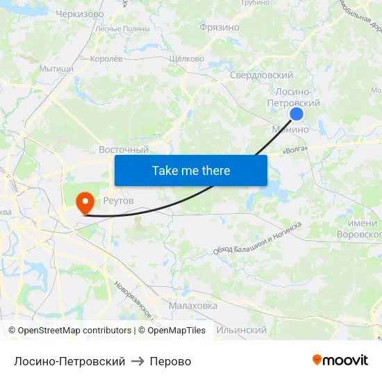 Лосино-Петровский to Перово map