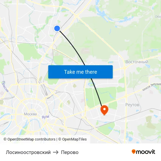Лосиноостровский to Перово map