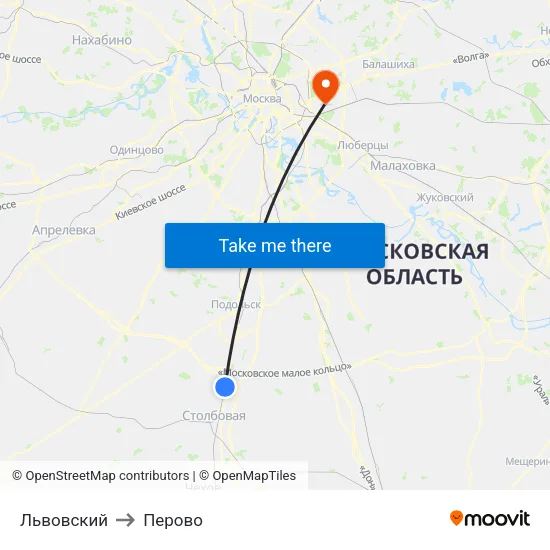 Львовский to Перово map