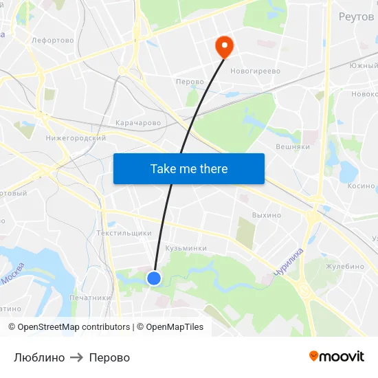 Люблино to Перово map