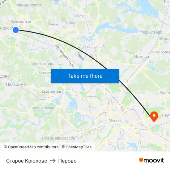 Старое Крюково to Перово map