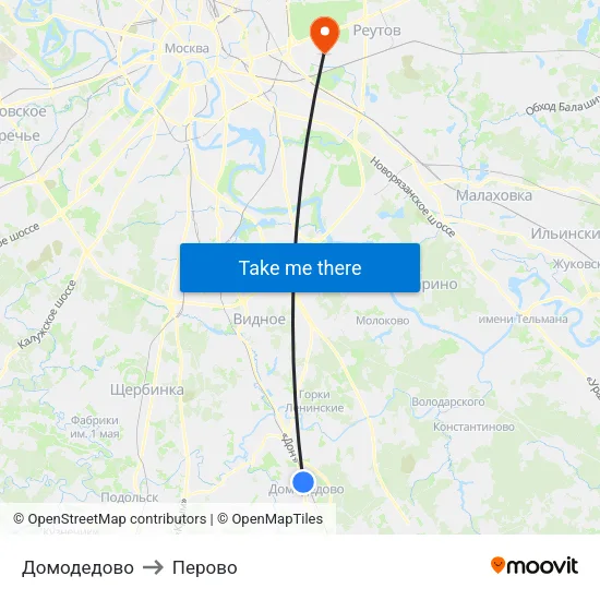 Домодедово to Перово map