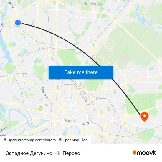 Западное Дегунино to Перово map