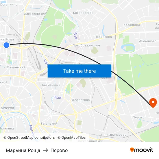 Марьина Роща to Перово map