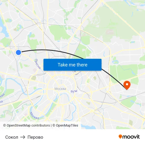 Сокол to Перово map