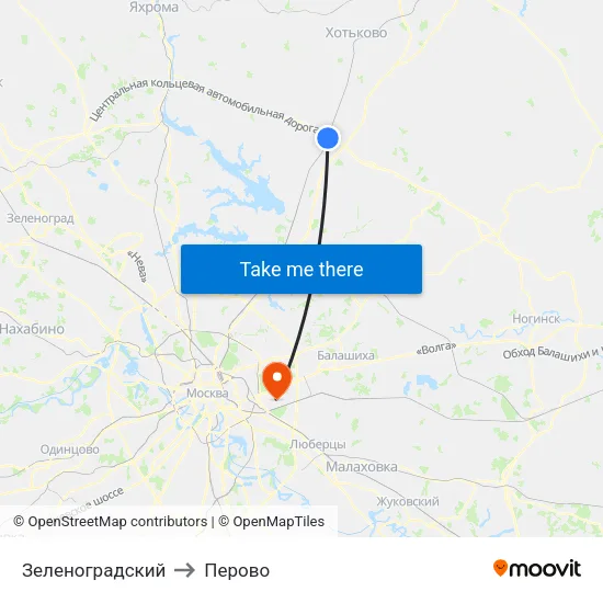 Зеленоградский to Перово map