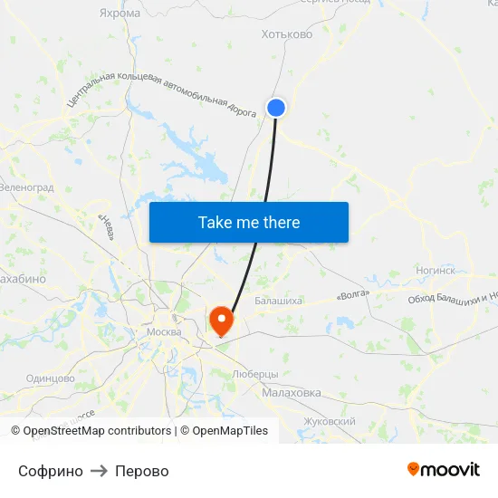 Софрино to Перово map