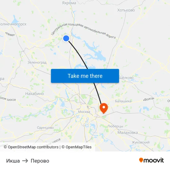 Икша to Перово map