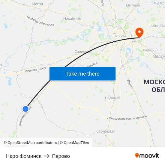 Наро-Фоминск to Перово map