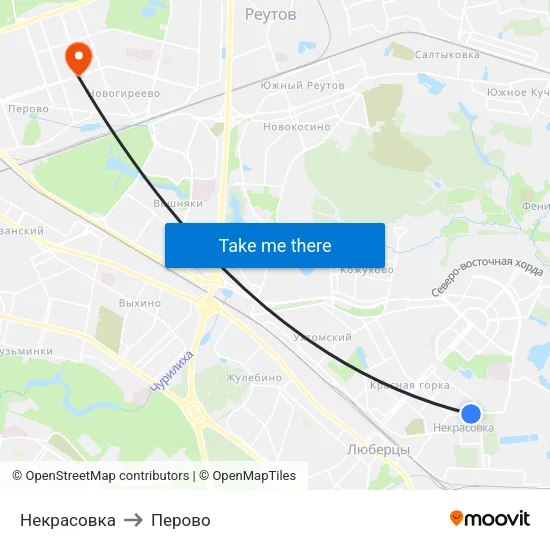 Некрасовка to Перово map