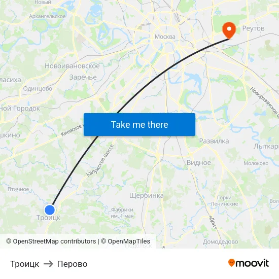 Троицк to Перово map
