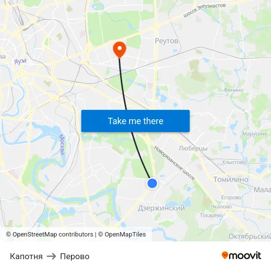 Капотня to Перово map