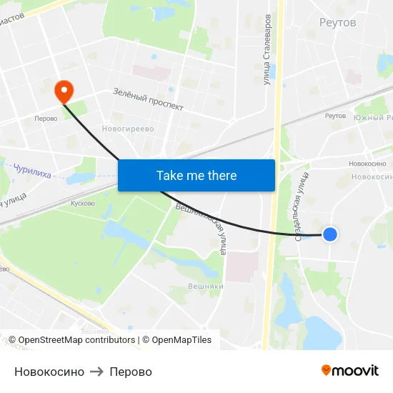 Новокосино to Перово map