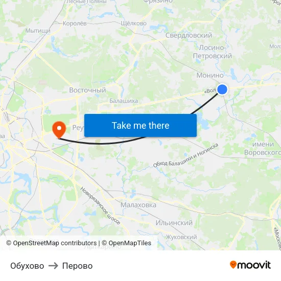 Обухово to Перово map
