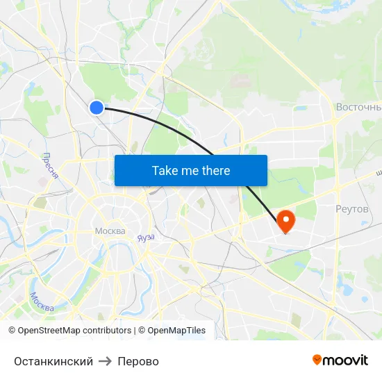 Останкинский to Перово map