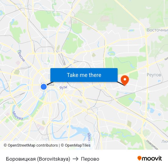 Боровицкая (Borovitskaya) to Перово map