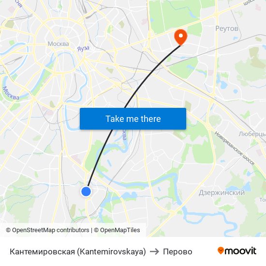 Кантемировская (Kantemirovskaya) to Перово map