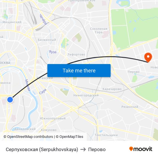 Серпуховская (Serpukhovskaya) to Перово map