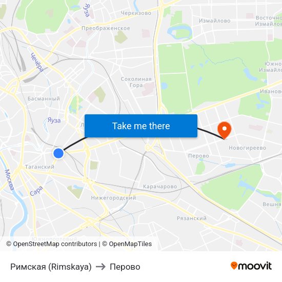 Римская (Rimskaya) to Перово map