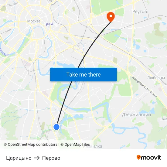 Царицыно to Перово map