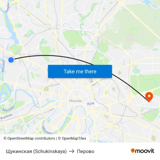 Щукинская (Schukinskaya) to Перово map