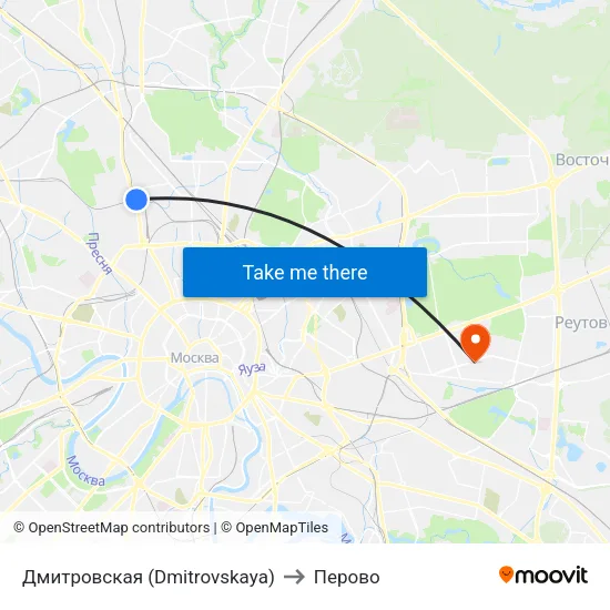 Дмитровская (Dmitrovskaya) to Перово map