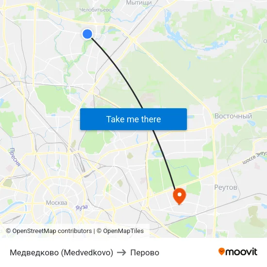 Медведково (Medvedkovo) to Перово map