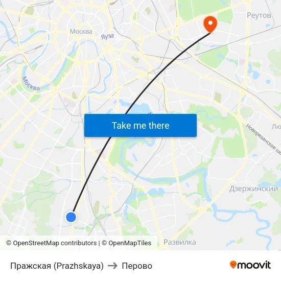 Пражская (Prazhskaya) to Перово map