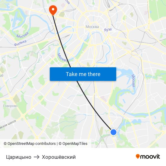 Царицыно to Хорошёвский map