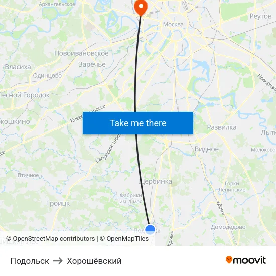 Подольск to Хорошёвский map