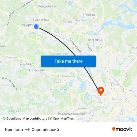 Крюково to Хорошёвский map