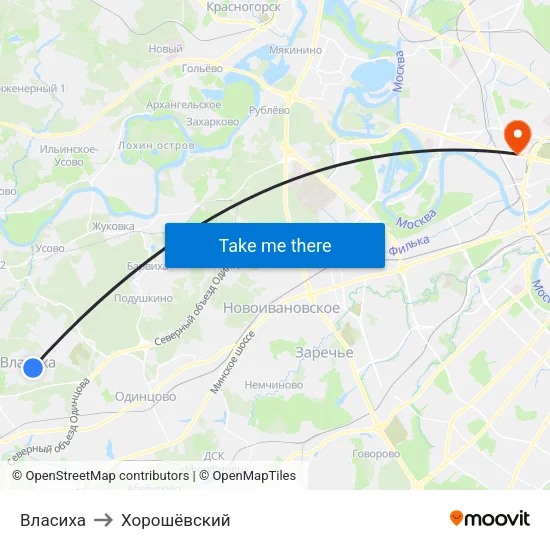 Власиха to Хорошёвский map
