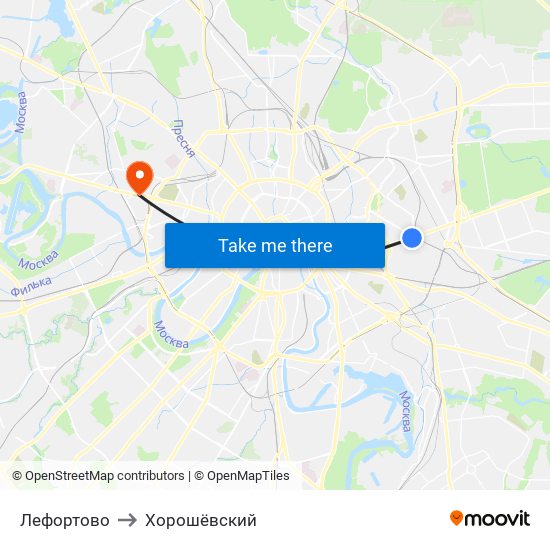 Лефортово to Хорошёвский map