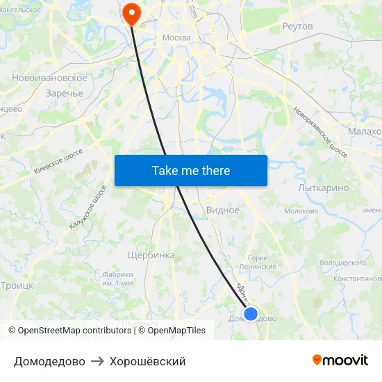 Домодедово to Хорошёвский map