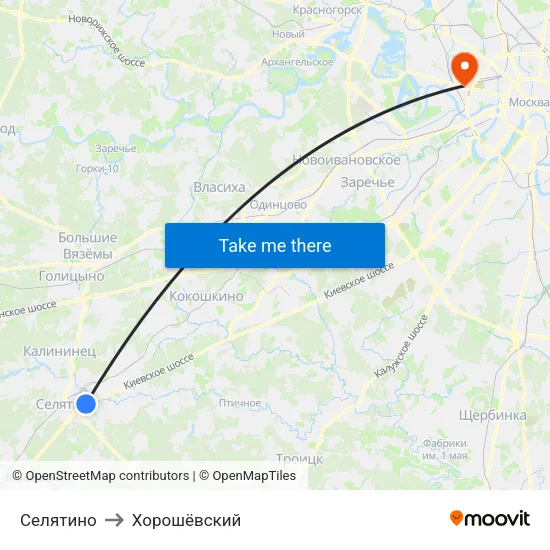 Селятино to Хорошёвский map
