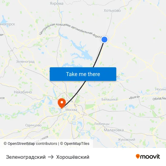 Зеленоградский to Хорошёвский map