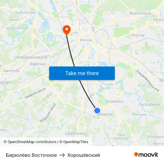 Бирюлёво Восточное to Хорошёвский map