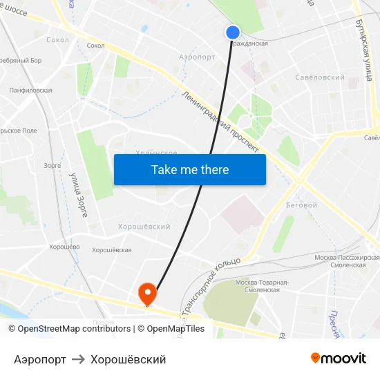 Аэропорт to Хорошёвский map