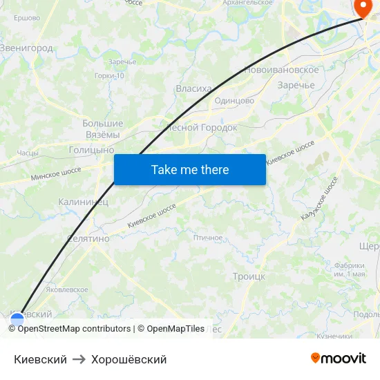 Киевский to Хорошёвский map