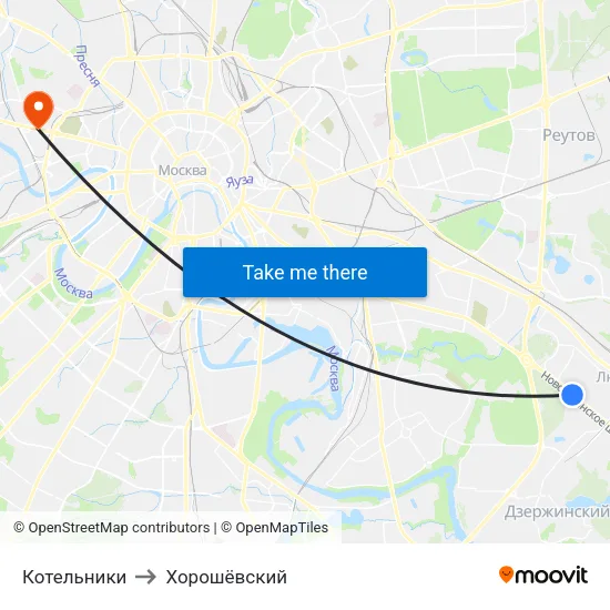 Котельники to Хорошёвский map
