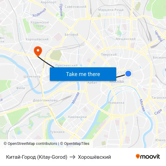 Китай-Город (Kitay-Gorod) to Хорошёвский map