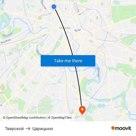 Тверской to Царицыно map