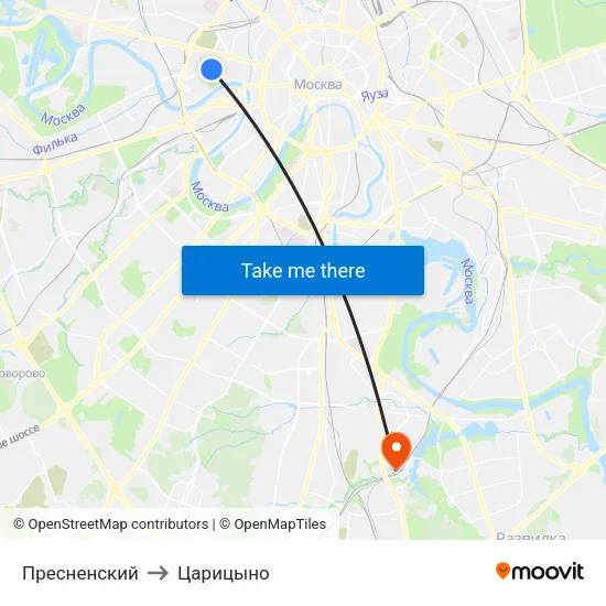 Пресненский to Царицыно map