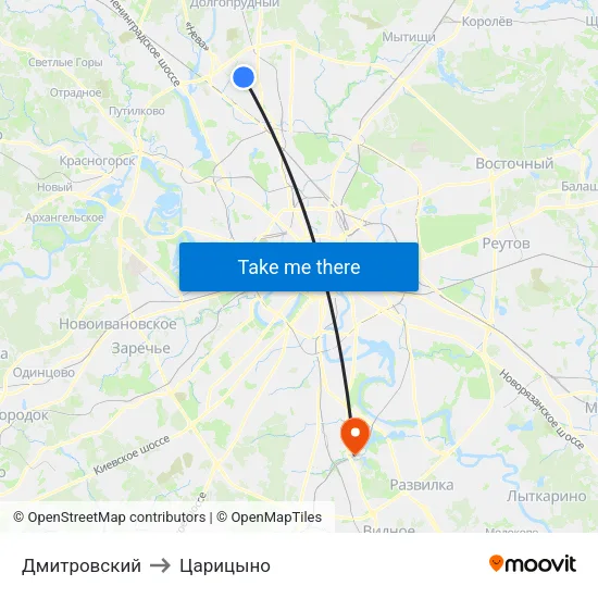 Дмитровский to Царицыно map